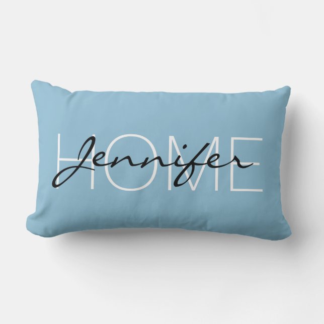 Coussin Rectangle monogramme de la maison bleu ciel foncé (Recto)
