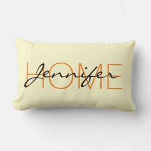 Coussin Rectangle monogramme de la maison couleur crème