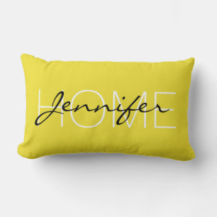 Coussin Rectangle monogramme de la maison couleur Dandelion