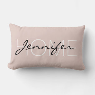 Coussin Rectangle monogramme de la maison couleur de la poussière