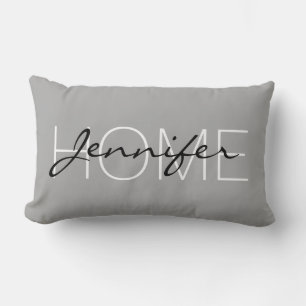 Coussin Rectangle monogramme de la maison gris moyen foncé