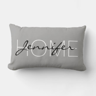 Coussin Rectangle monogramme de la maison gris moyen foncé