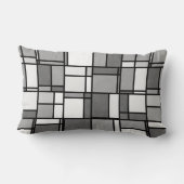 Coussin Rectangle Monogramme de nom aqua inspiré de Mondrian blanc g (Verso)