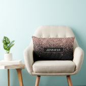 Coussin Rectangle Monogramme de Parties scintillant Noire Rose Rose  (Chaise)