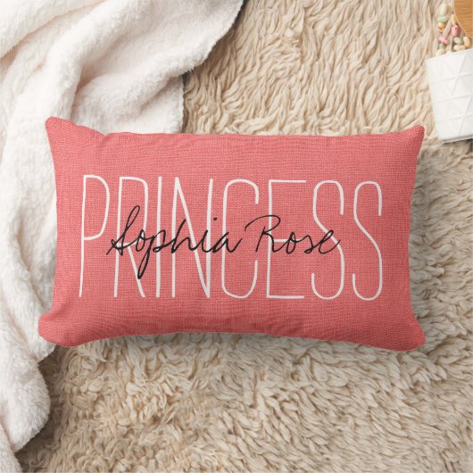 Coussin Rectangle Monogramme de princesse de corail rustique (Couverture)