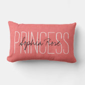 Coussin Rectangle Monogramme de princesse de corail rustique (Recto)