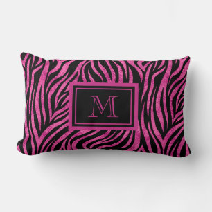 Coussin Rectangle Monogramme d'impression Zebra
