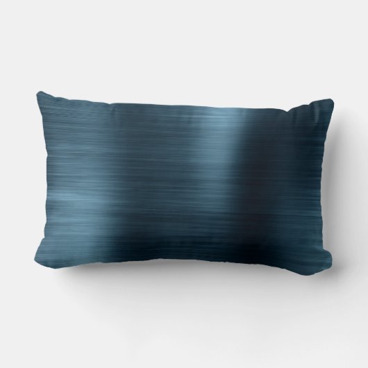 Coussin Rectangle Monogramme en acier inoxydable bleu de luxe Nom (Verso)
