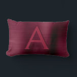 Coussin Rectangle Monogramme en acier inoxydable de Bourgogne Nom et<br><div class="desc">Monogramme en acier inoxydable violet de Bourgogne Nom et Coussin initial. Ce coussin mauve de canneberge fait le cadeau d'anniversaire parfait ou de douche nuptiale pour quelqu'un qui décorent sa chambre en Bourgogne.</div>