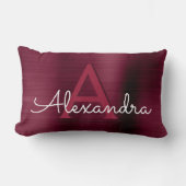 Coussin Rectangle Monogramme en acier inoxydable de Bourgogne Nom et (Recto)