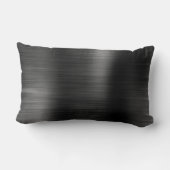 Coussin Rectangle Monogramme en acier inoxydable noir de luxe Nom (Verso)