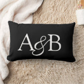 Coussin Rectangle Monogramme esperluette Couple noir et blanc (Couverture)