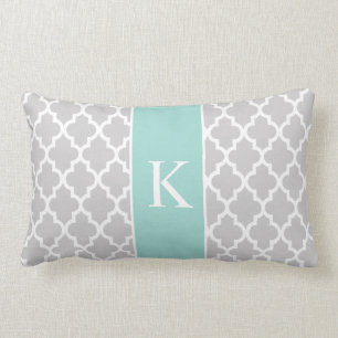 Coussin Rectangle Monogramme fait sur commande marocain vert en bon