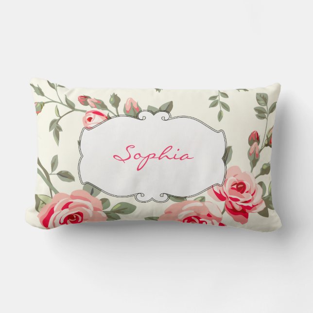 Coussin Rectangle Monogramme Floral Damask (Recto)