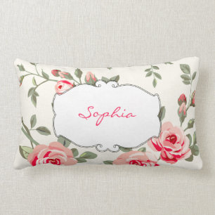 Coussin Rectangle Monogramme Floral Damask