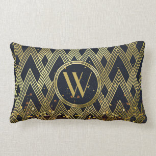 Coussin Rectangle Monogramme géométrique fascinant de motif d'art
