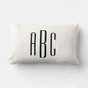 Coussin Rectangle Monogramme Moderne Trois Lettres