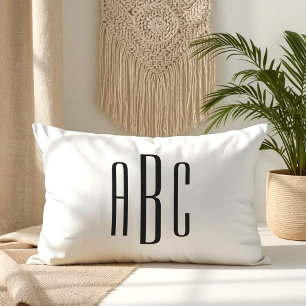 Coussin Rectangle Monogramme Moderne Trois Lettres
