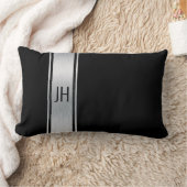 Coussin Rectangle monogramme noir et blanc nobleman (Couverture)