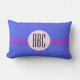 Coussin Rectangle Monogramme personnalisé bleu violet