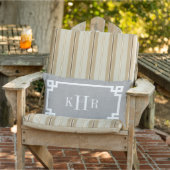 Coussin Rectangle Monogramme personnalisé de la bordure de clé grecq (Chaise)