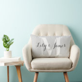 Coussin Rectangle Monogramme personnalisé Mariage gris-blanc (Chaise)