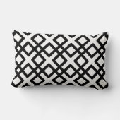 Coussin Rectangle Monogramme personnalisé noir et blanc (Verso)
