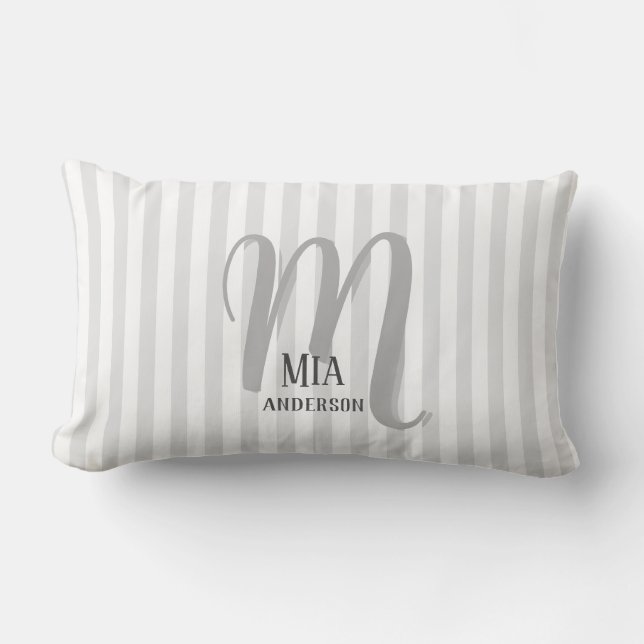 Coussin Rectangle Monogramme personnalisé Vibe du matin (Recto)