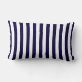 Coussin Rectangle Monogramme Rose Chaude Rayure Bleu Marine Blanc (Verso)