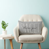 Coussin Rectangle Monogramme sucré gris rustique (Chaise)