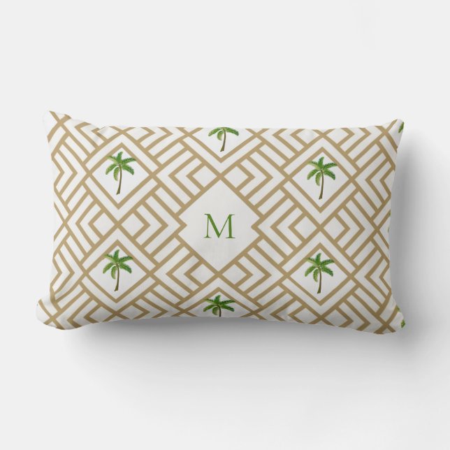 Coussin Rectangle Monogramme Tropical Palm Tree (Recto)