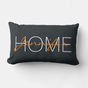 Coussin Rectangle Monographie de la maison en métal foncé