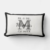 Coussin Rectangle Monsieur et Madame Nom Élégant Monogramme de Nouve (Recto)