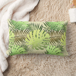 Coussin Rectangle Monstera palm jungle tropicale feuille