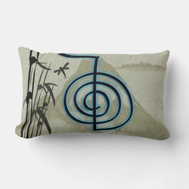 Coussin Rectangle Montagne de Cho Ku Rei Reiki (Recto)