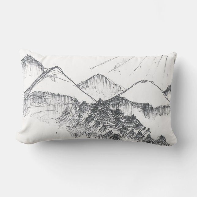 Coussin Rectangle Montagnes italiennes (Recto)