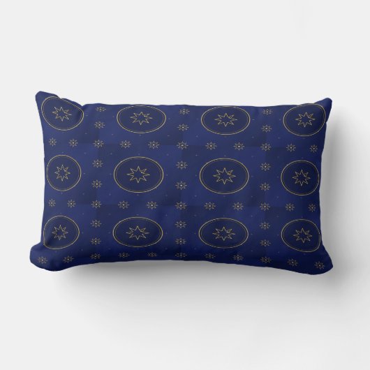 Coussin Rectangle Moroccan Celestial Gold Star Throw Pillow (Recto)