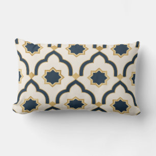 Coussin Rectangle Moroccan mug, navy blue gold, geometric pattern, i
