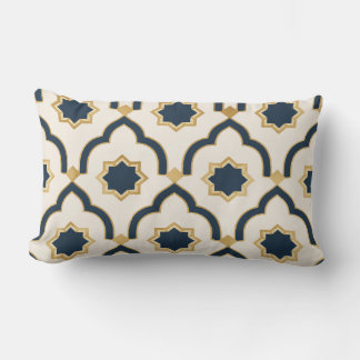 Coussin Rectangle Moroccan mug, navy blue gold, geometric pattern, i