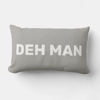 Coussin Rectangle "MORT MAN" | Virgin Islands Slang Texte blanc, gri