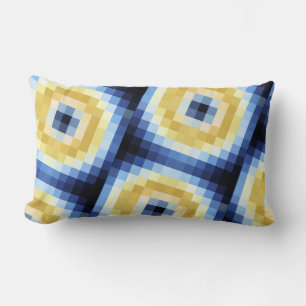 Coussin Rectangle Mosaïque bleue et jaune