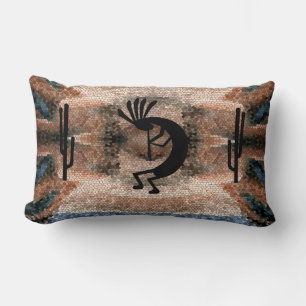 Coussin Rectangle Mosaïque du désert du sud-ouest de Kokopelli