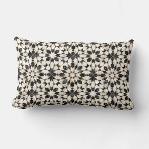 Coussin Rectangle Mosaïque marocaine noire et Marbre blanc