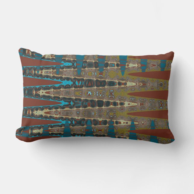 Coussin Rectangle Mosaïque Millefiori Boho Sud-Ouest Zigzag (Recto)