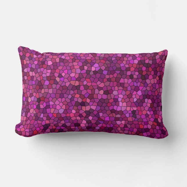 Coussin Rectangle Mosaïque Rose Violet  (Recto)