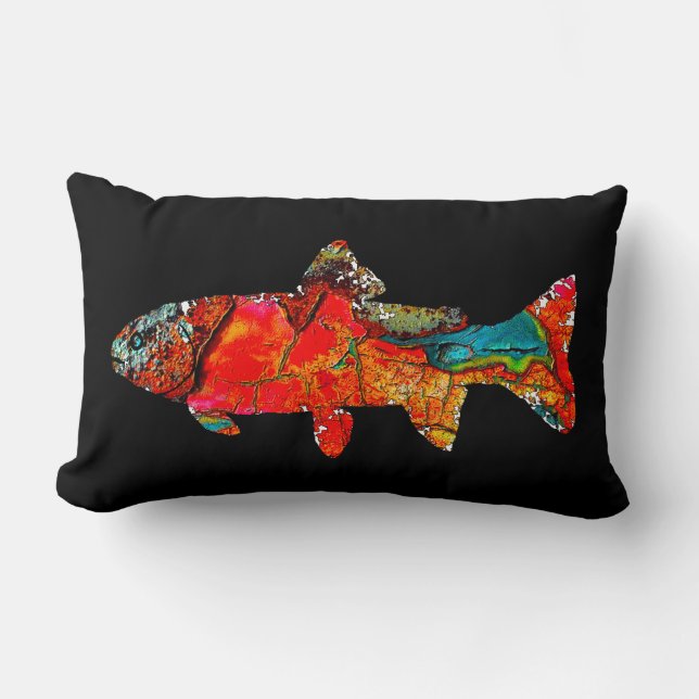 Coussin Rectangle Moss Rock Trout (Recto)