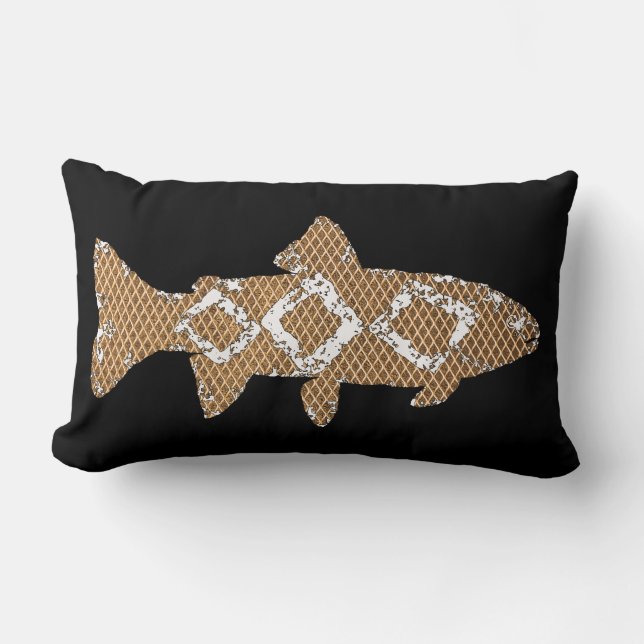Coussin Rectangle Moss Rock Trout (Recto)