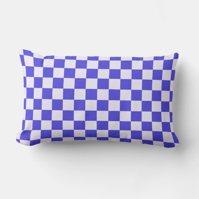 Coussin Rectangle Motif à carreaux crème de myrtille (Recto)