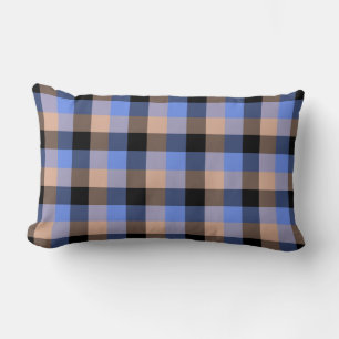 Coussin Rectangle Motif à carreaux écossais bleu rose noir