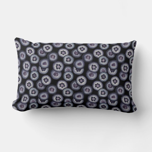 Coussin Rectangle motif à coupe croisée de bleuets (Recto)